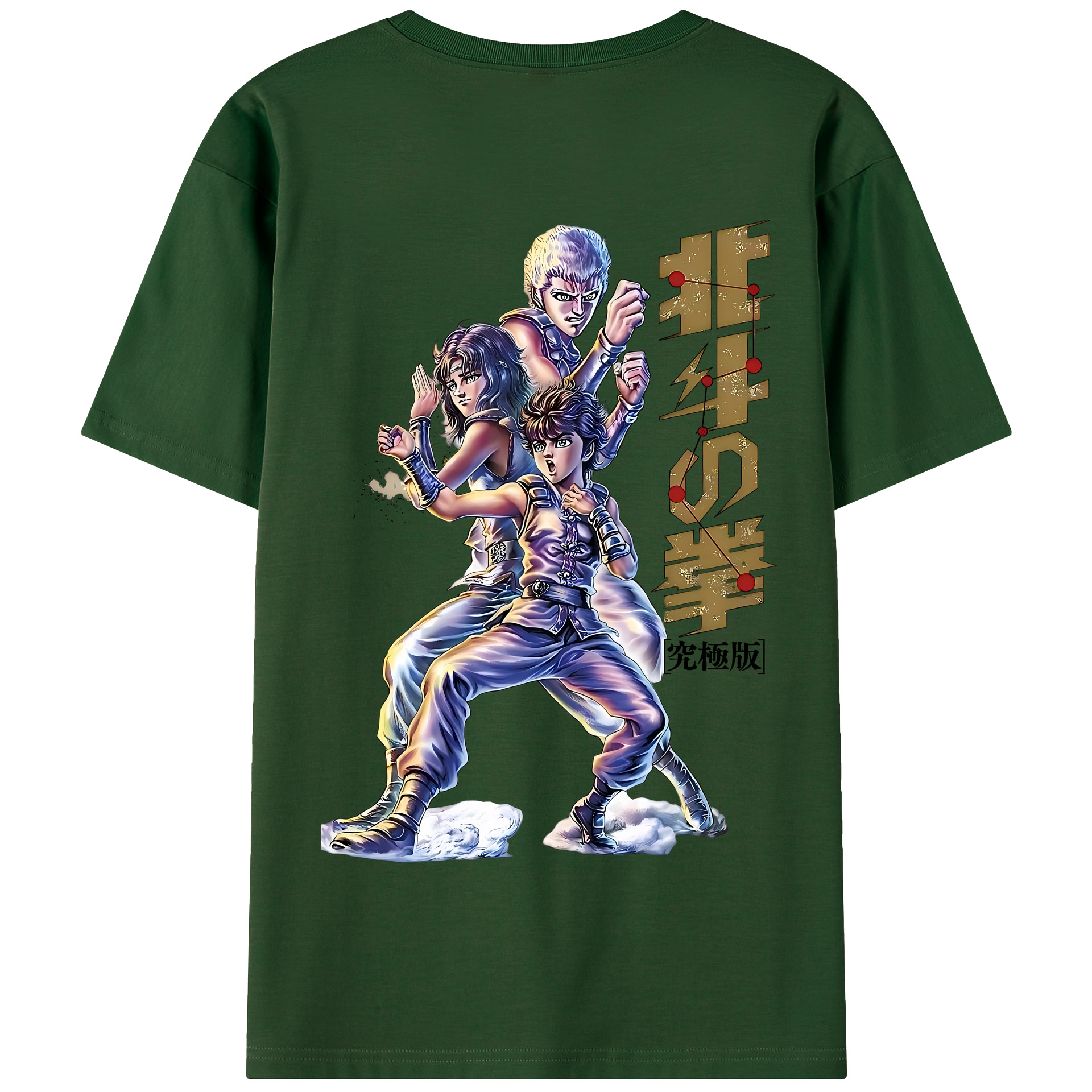 （画像用） 北斗の拳 Fist of the North Star 綿100％半袖Tシャツ（背面プリント）